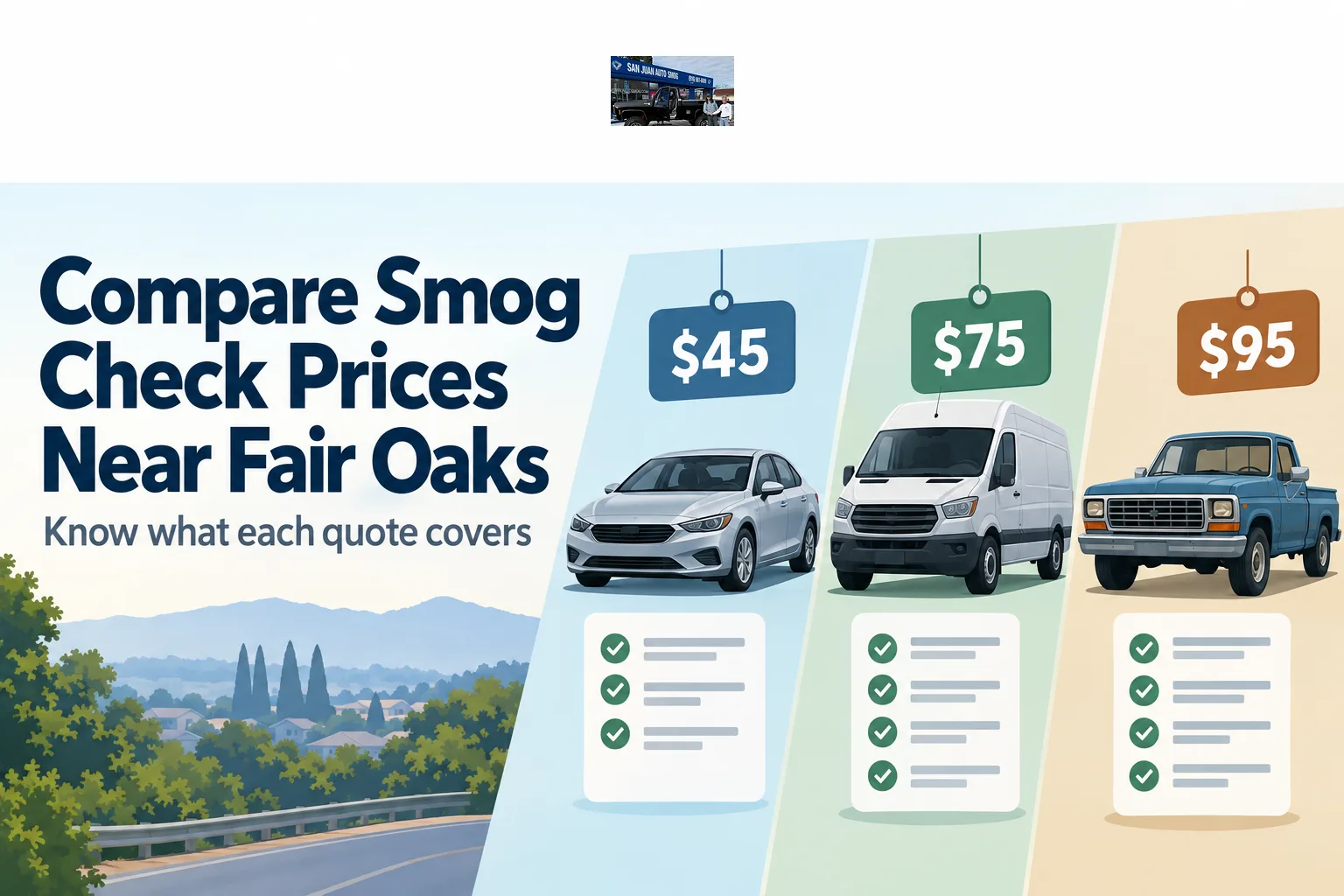 Compare Smog Check Prices Near Fair Oaks the Smart Way