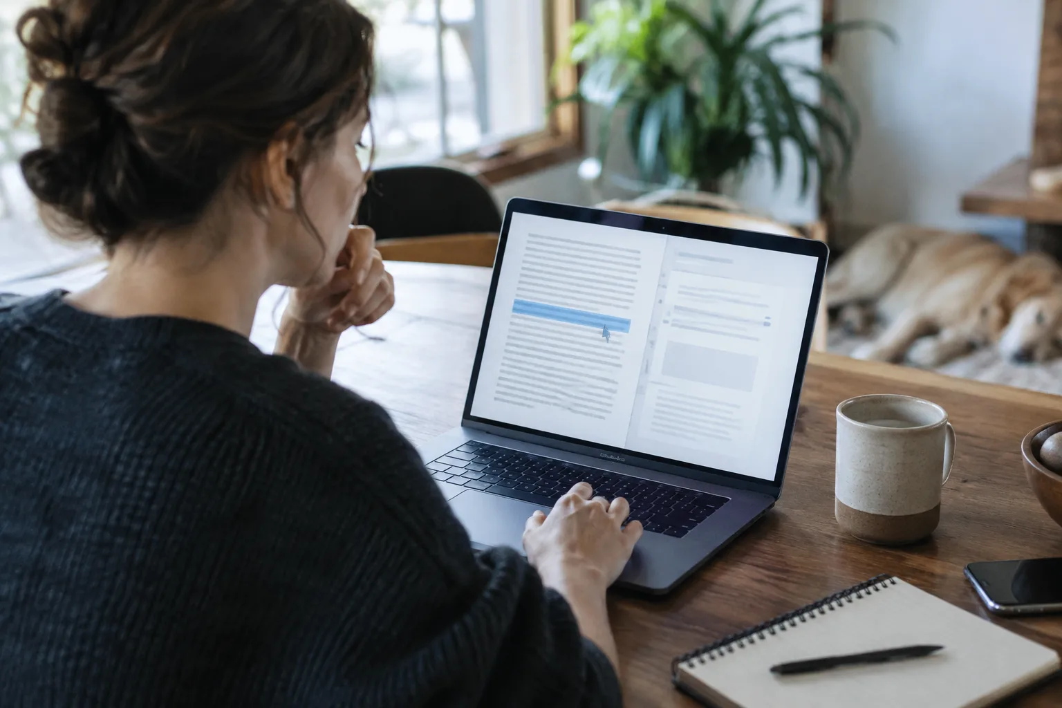 A photo of someone editing AI-generated content on a laptop screen.