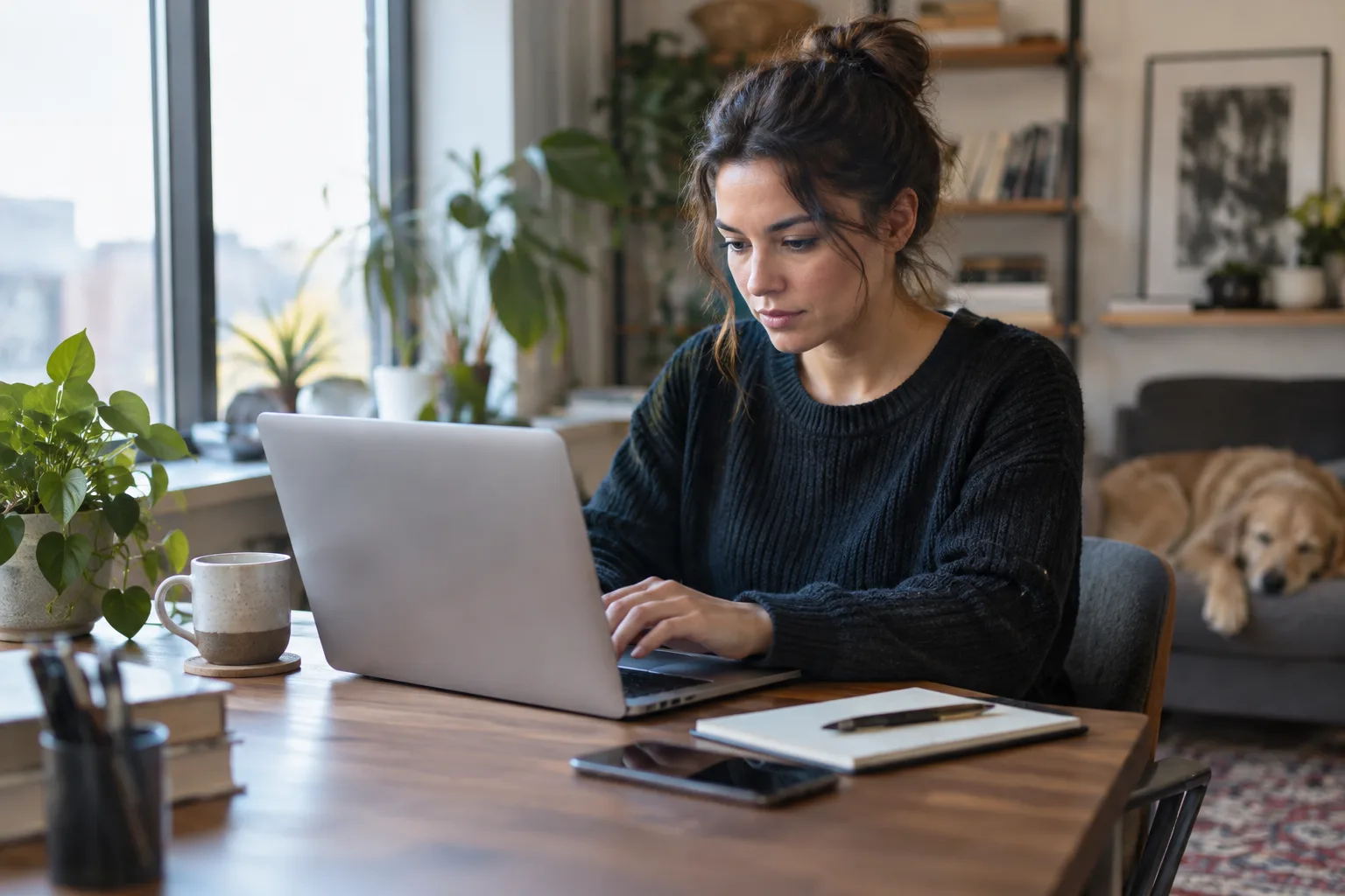 A photo of someone replying to comments on their laptop shortly after publishing a post.